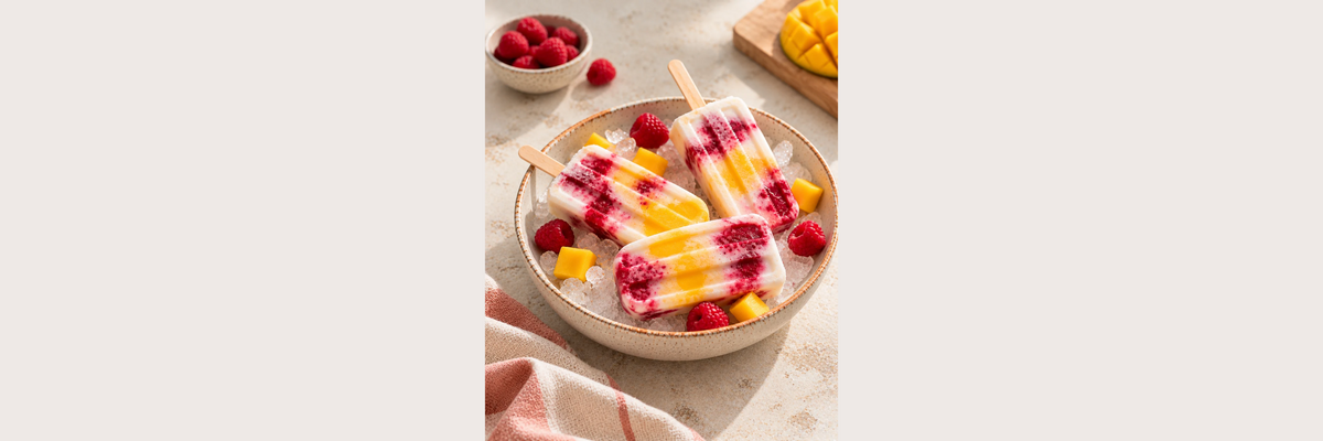 Raspberry & Mango Frozen Yoghurt Pops