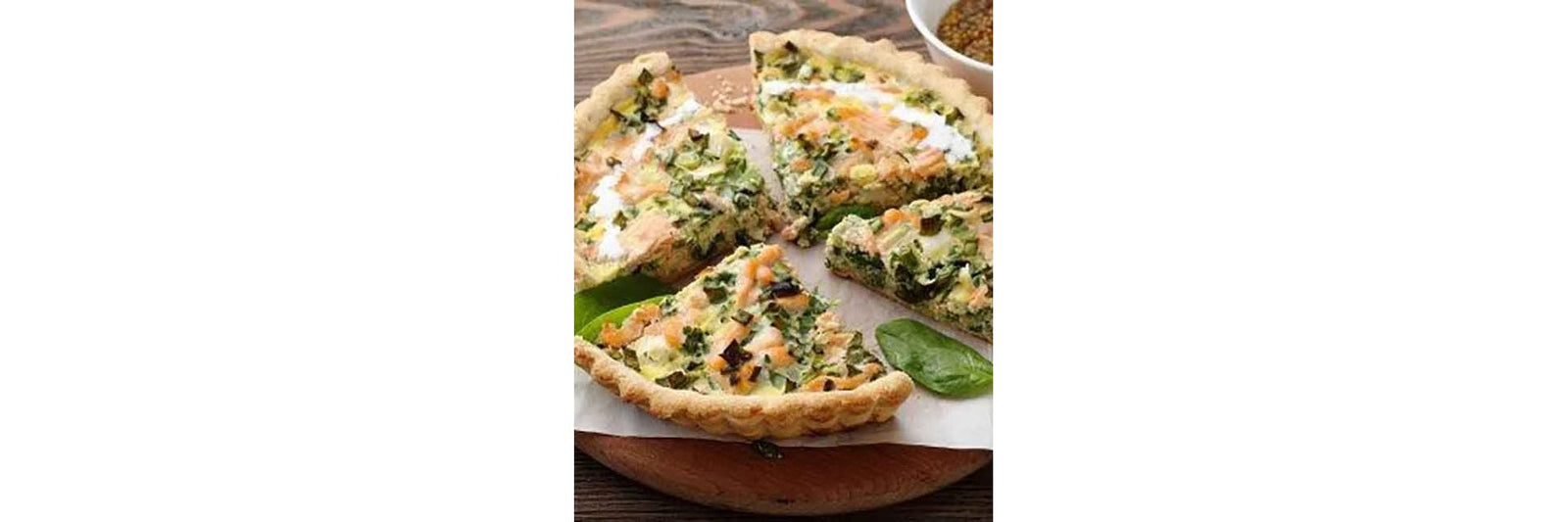 Salmon and spinach quiche