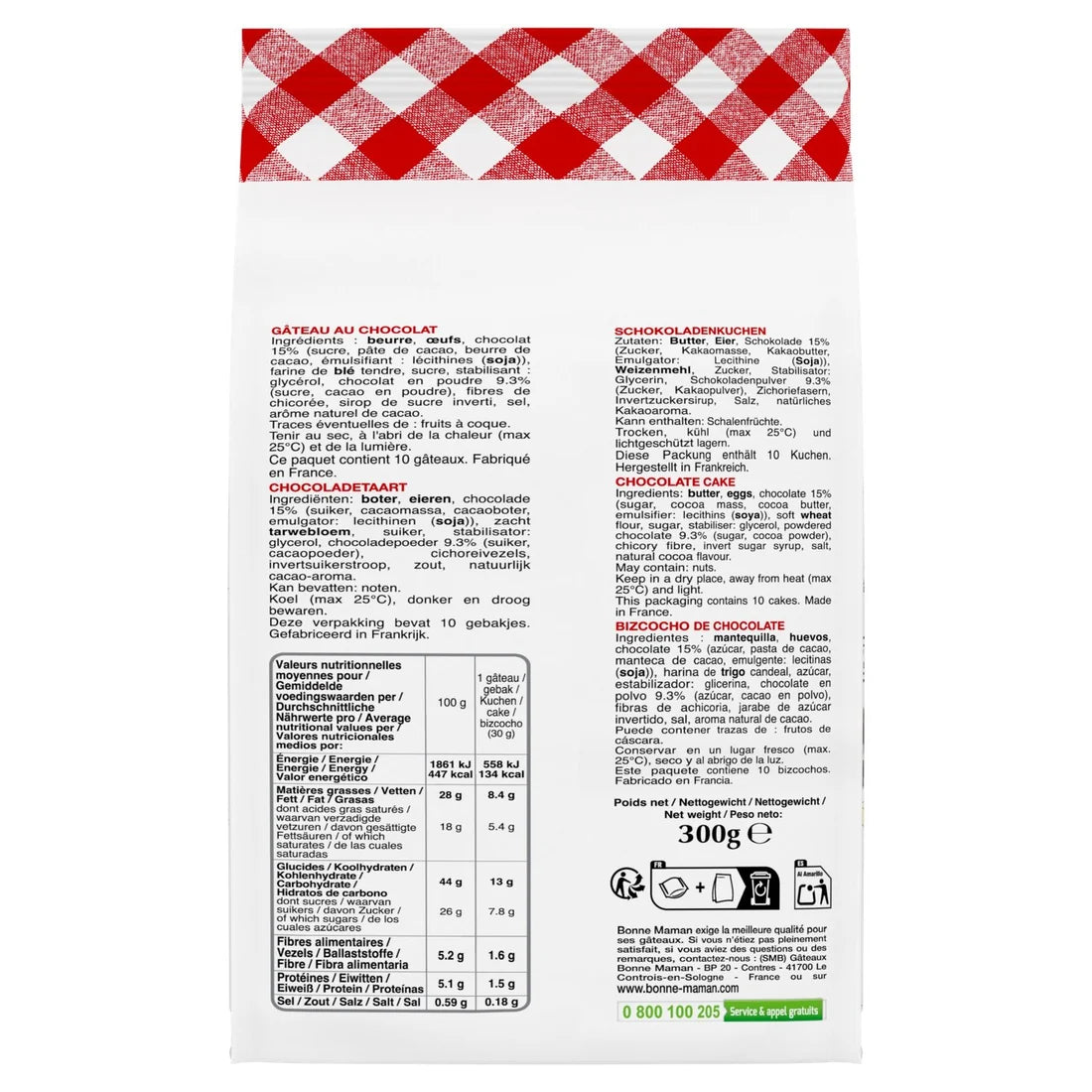 BISCUIT CHOCOLATE MOELLEUX X10 300G (#128191)