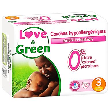 Couches Bebe Hypoallergeniques 0% Taille 3 (4-9 kg)