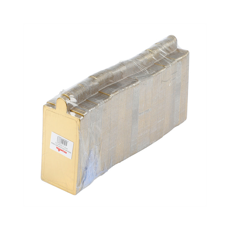 paper plate rect gold 8.9x5cm 200pc (#103630)