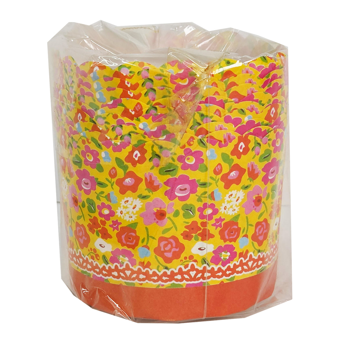 MUFFIN CUP(ORANGE FLOWER) 10PCS (#104972)