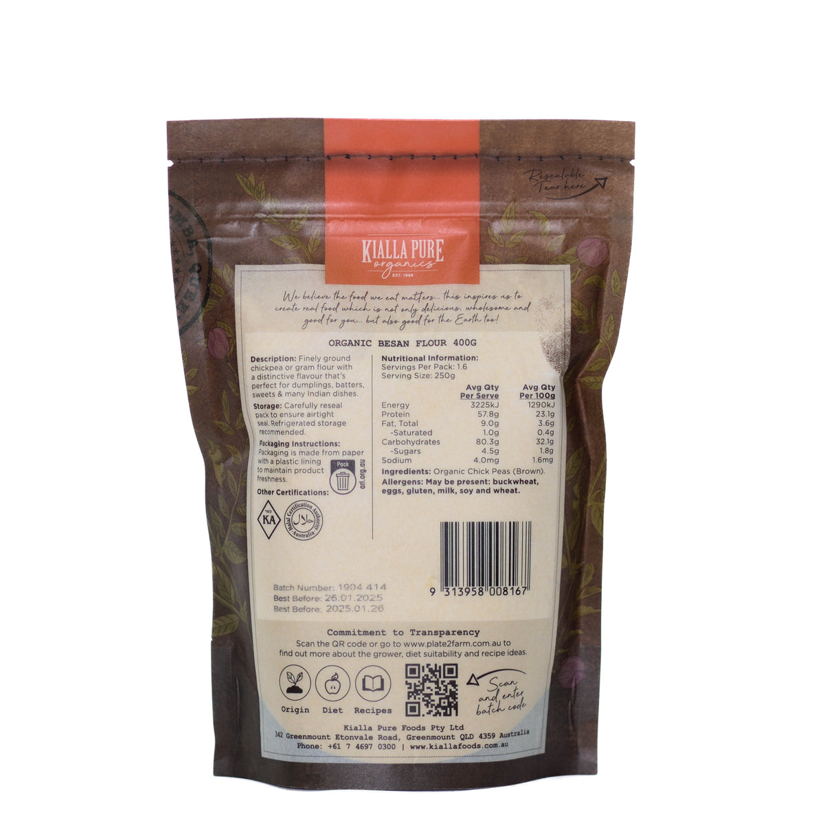 organic besan (chickpea) flour 400g (#105470)