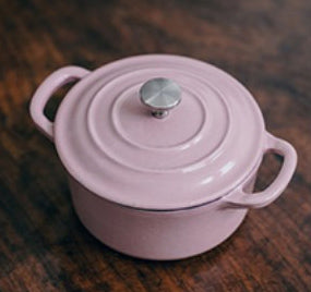 10cm cast iron enamel mini pot-pastel pink (#105757)