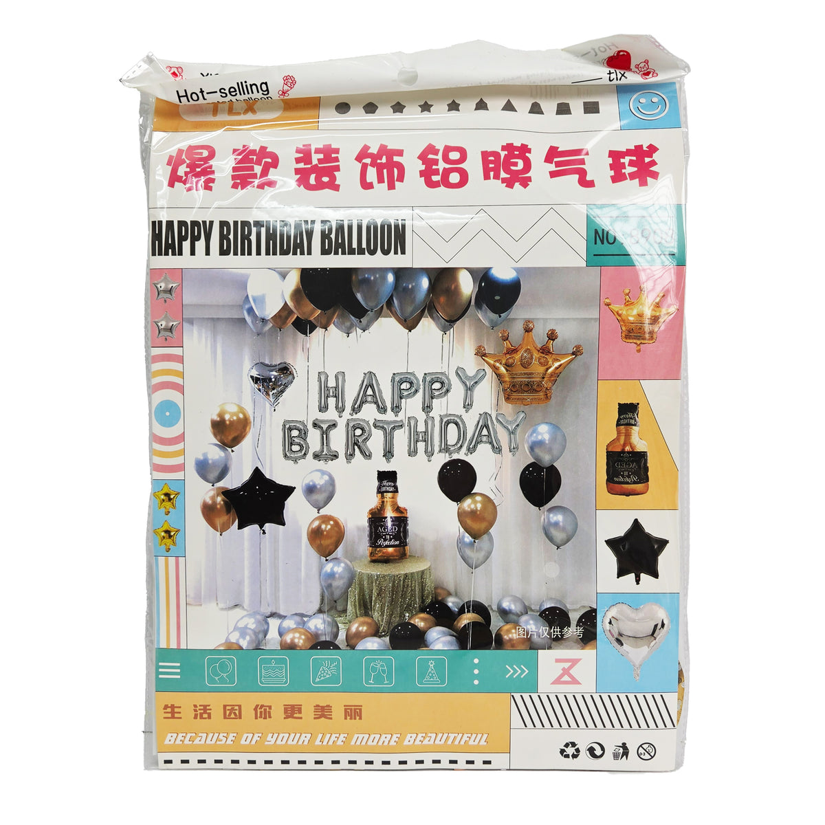 HAPPY BIRTHDAY FOIL BALLOON DECORATION SET (#106715)