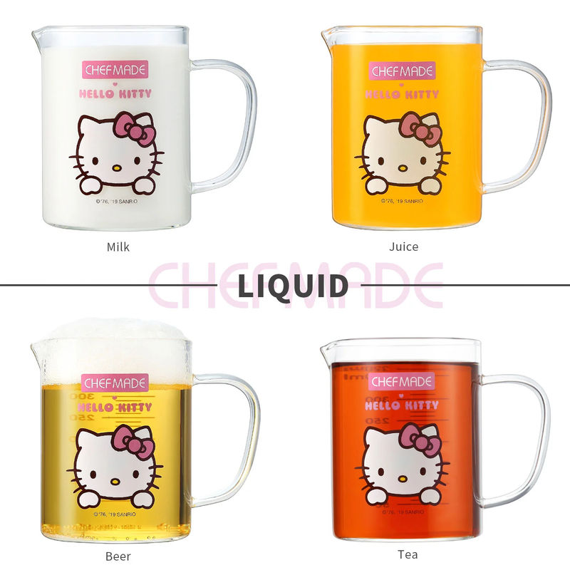 measuring cup glass 350ml hello kitty (#110459)
