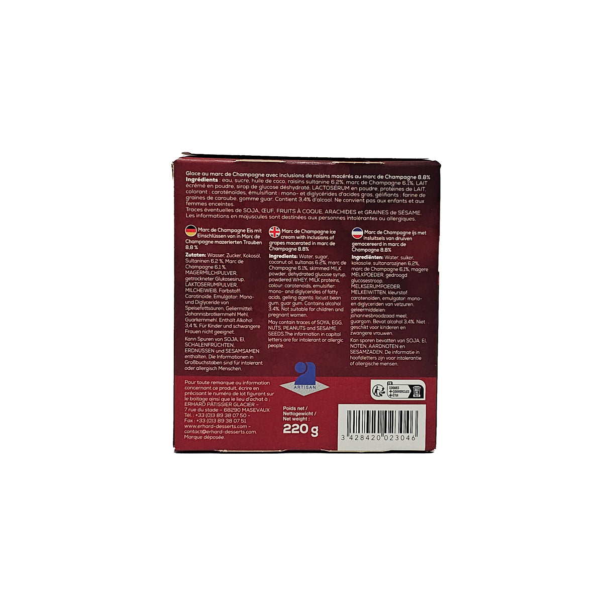 4 champagne ice cream bottles 4x55g (#112013)