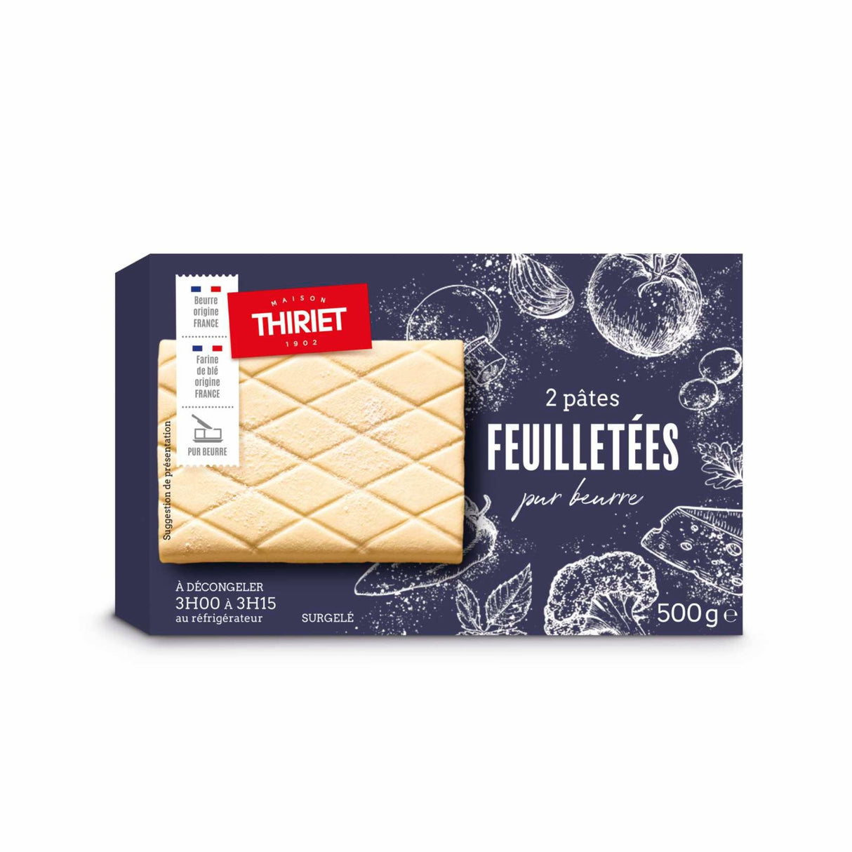 PURE BUTTER PUFF PASTRY DOUGHS 500GX2PC (#112078)