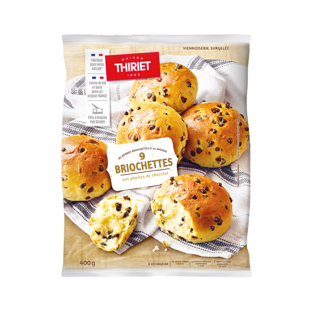 PURE BUTTER BRIOCHES WITH CHOCOLATE CHIPS 400G 9 400GX9PC (#112995)