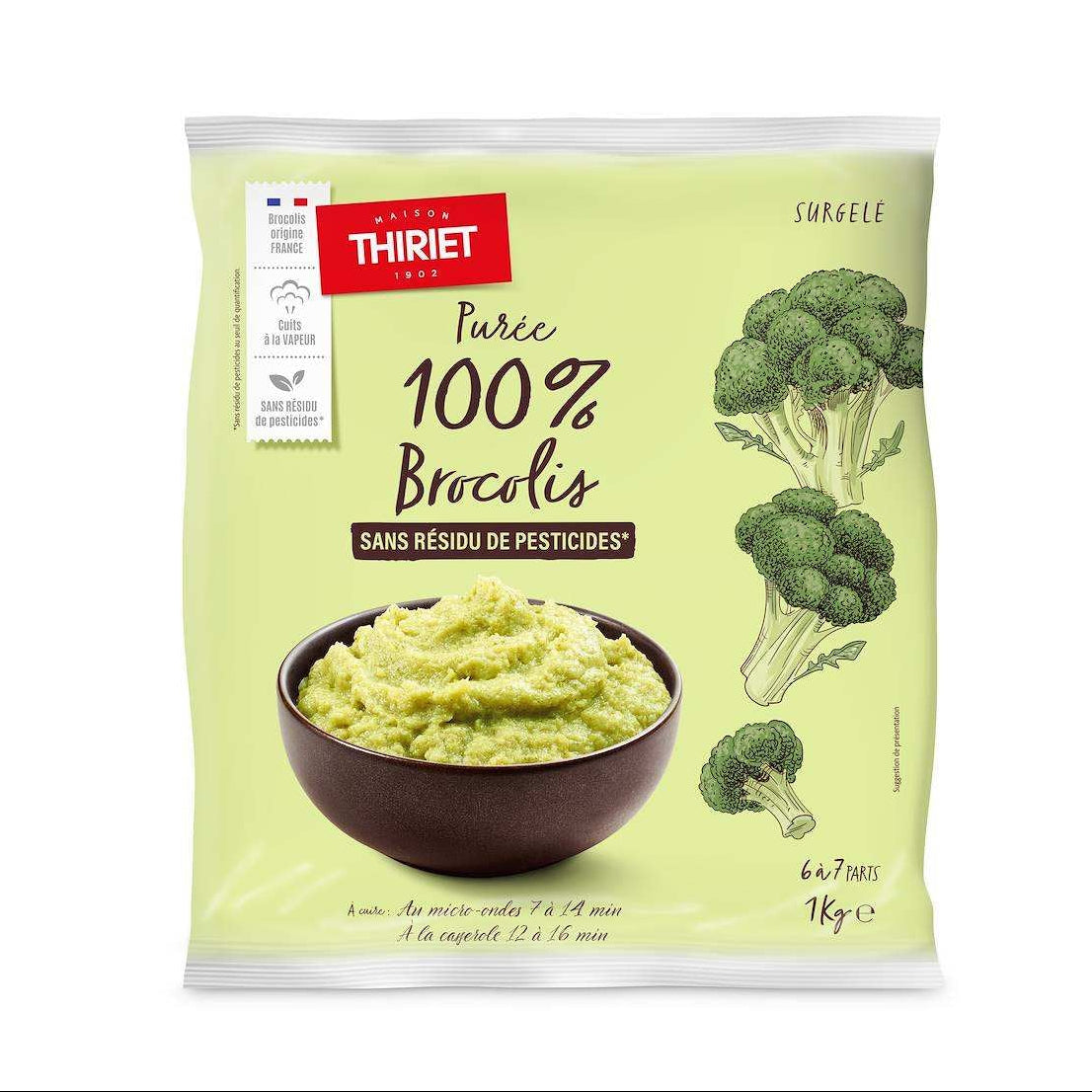 BROCCOLI PUREE 1KG 6-7 PORTIONS (#113136)