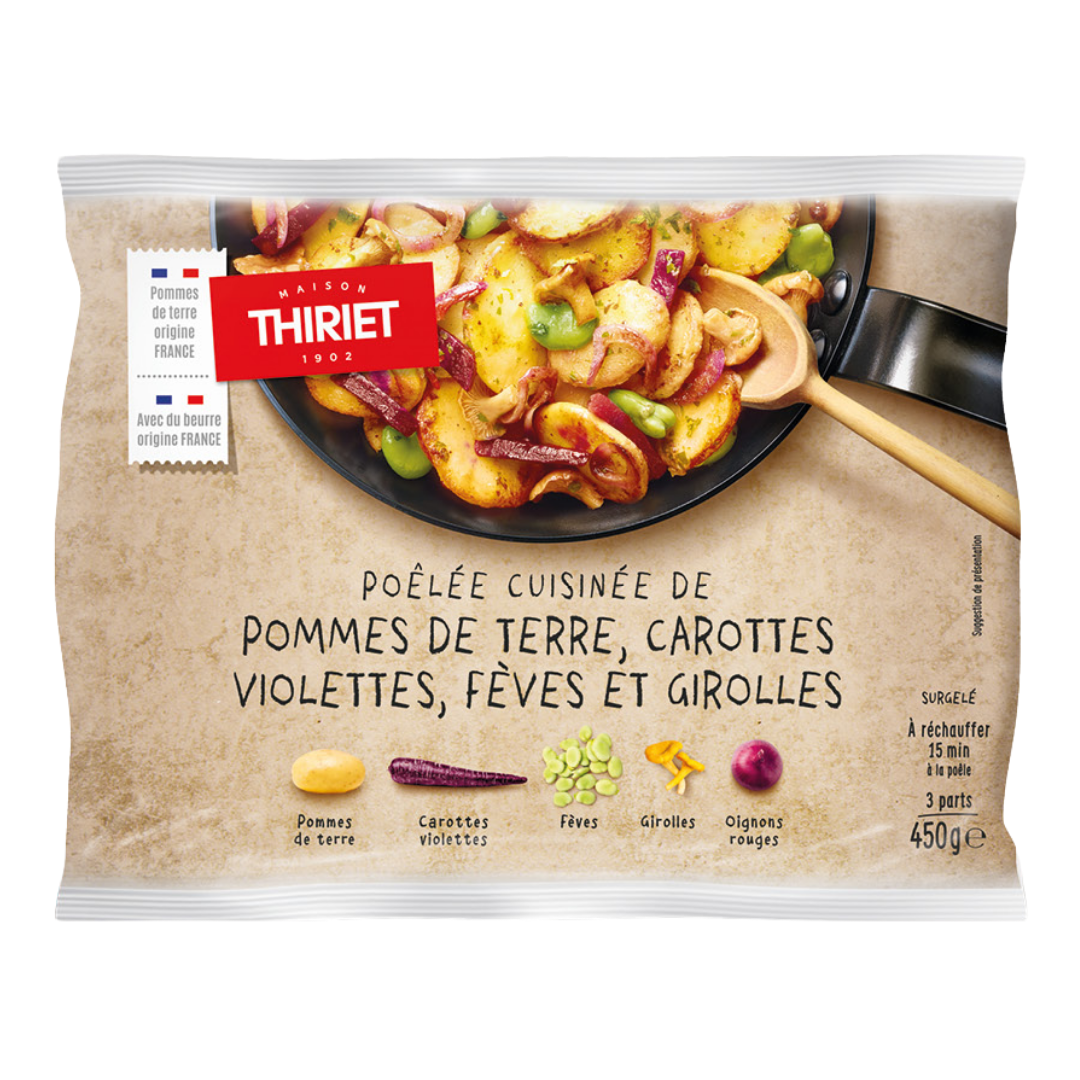 PAN-FRIED POTATOES WITH PURPLE CARROTS, BEANS & CHANTERELLES 450G (#113318)