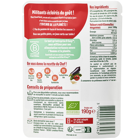 RATATOUILLE WITH QUINOA 190G (#121389)