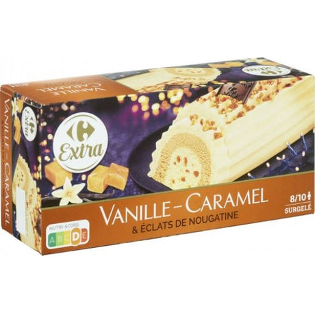 Buche vanille, caramel, nougatine