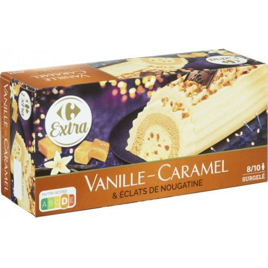 Buche vanille, caramel, nougatine