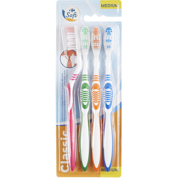 Lot De 4 Brosses A Dents Classic Medium