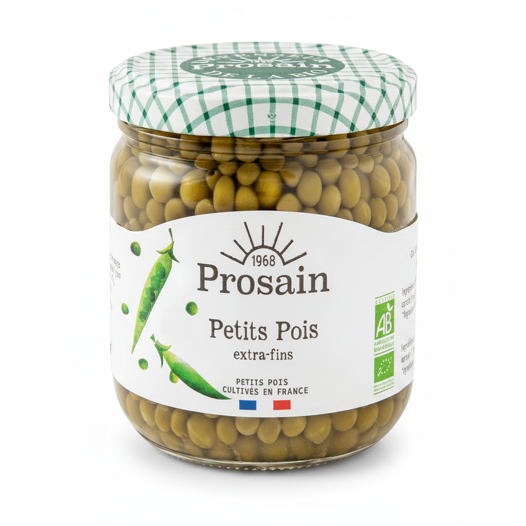 ORGANIC GREEN PEAS EXTRA FINE 190G (#125723)