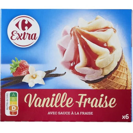 Glace Cones Vanille Fraise