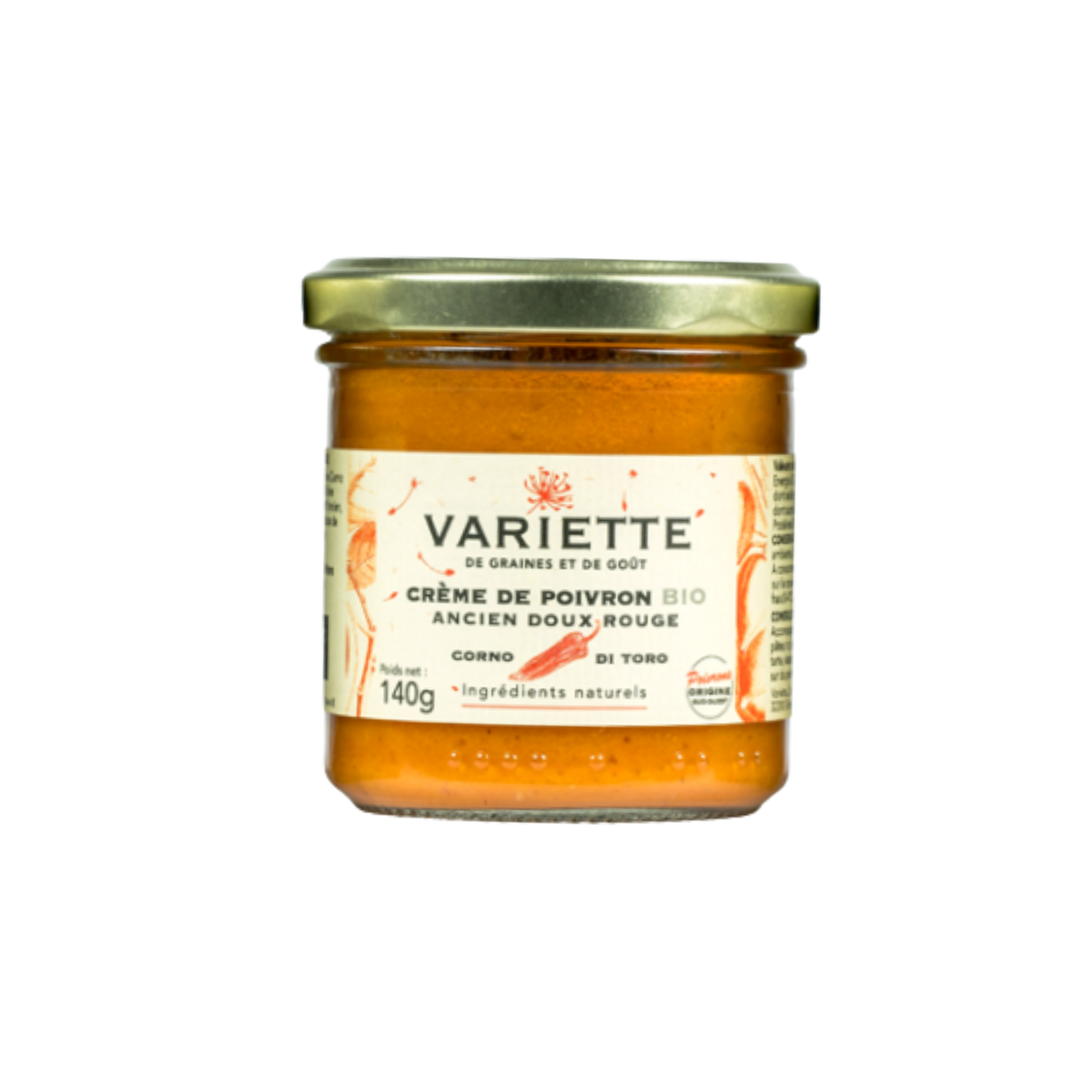 ORGANIC RED CORNO DI TORO PEPPER CREAM 140G  (#128526)