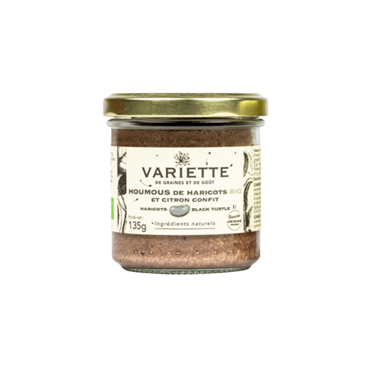 ORGANIC BLACK BEAN HUMMUS WITH PRESERVED LEMON 135G  (#128530)