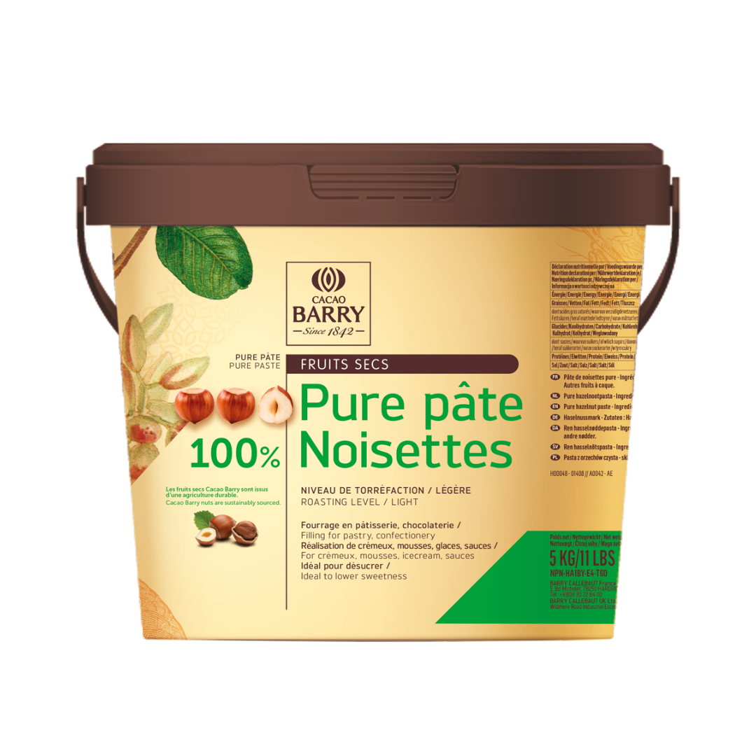 PURE 100% HAZELNUT PASTE 5KG/CACAO BARRY (#128747)
