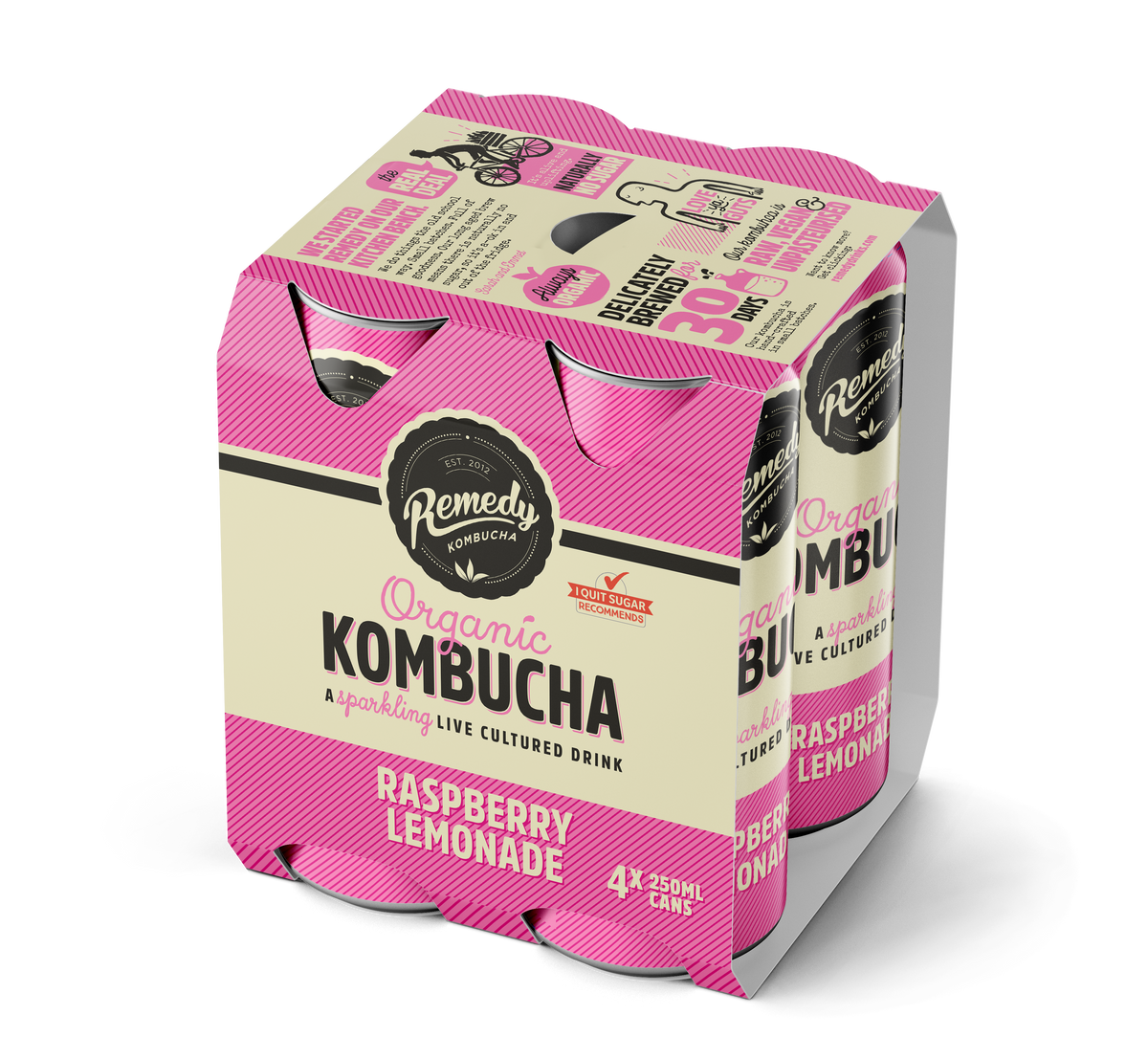 RASPBERRY LEMONDA KOMBUCHA 250ML (#129026)