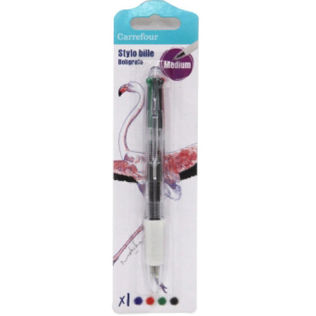 Stylo Bille 4 Couleurs (Bleu, Noir, Rouge, Vert)
