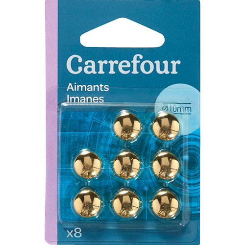 Paquet De 8 Aimants Dores 10Mm