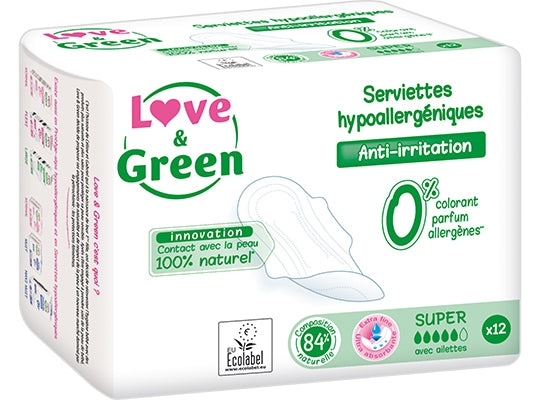 Serviettes Super Ecolabellisees & Hypoallergeniques