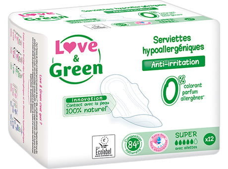 Serviettes Super Ecolabellisees & Hypoallergeniques