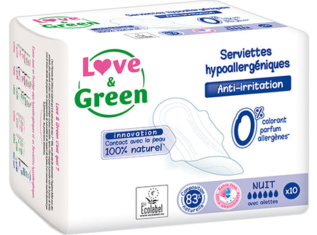 Serviettes Nuit Ecolabellisees & Hypoallergeniques