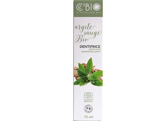 Dentifrice purifiant remineralisant argile/sauge BIO