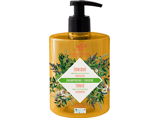 Shampoing & douche tonique 2 en 1 menthe/eucalyptus BIO