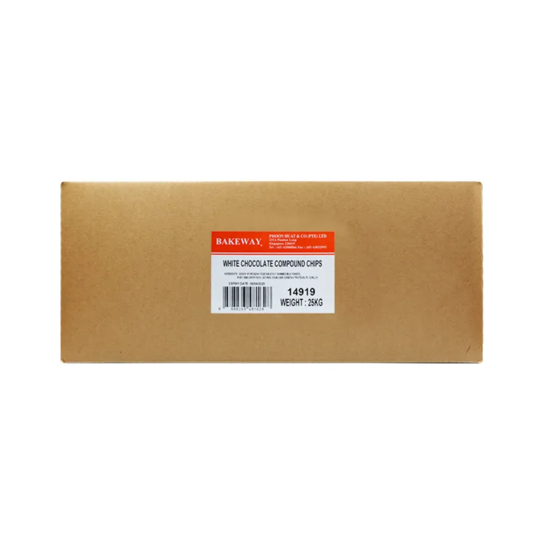 WHITE CHOCOLATE COMPOUND CHIPS 25KG (#14919)