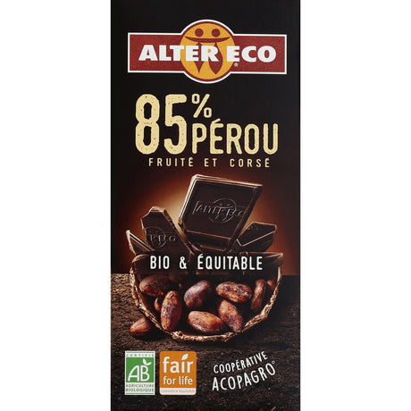 Chocolat Bio Noir Perou 85%