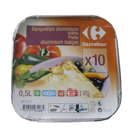Barquettes aluminium plates 0,5 l