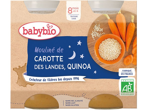 Menu Du Soir Mouline Carotte Des Landes Et Quinoa Bio