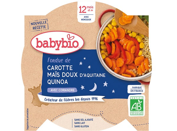 Menu Du Soir Carotte Et Mais Doux Daquitaine, Quinoa Bio