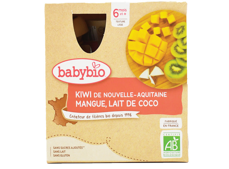 Gourdes Kiwi Daquitaine, Mangue Et Lait De Coco Bio