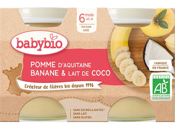 Pomme Daquitaine, Banane Et Lait De Coco Bio