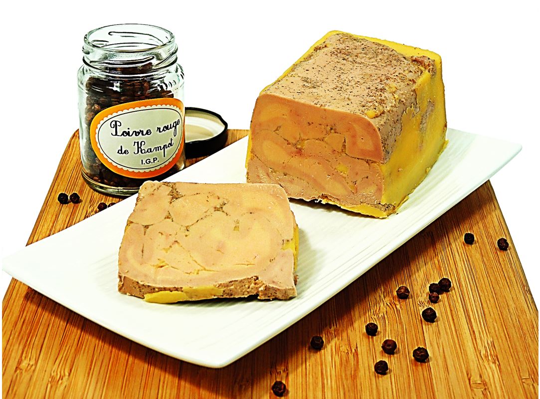 Foie Gras De Canard Entier Au Bourbon Et Poivre Rouge De Kampot