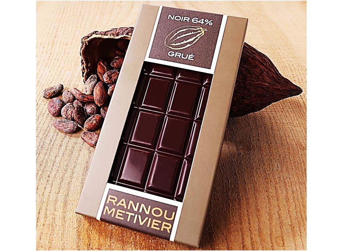 Chocolat Noir Madagascar 64% De Cacao Fourree Au Grue