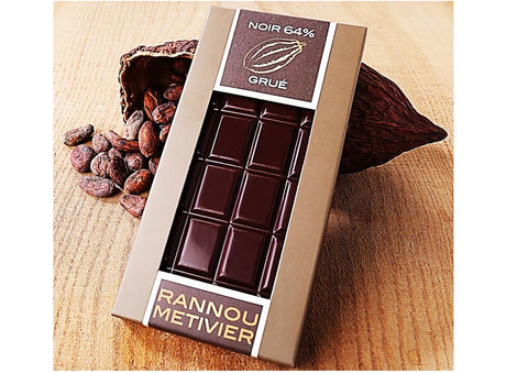 Chocolat Noir Madagascar 64% De Cacao Fourree Au Grue