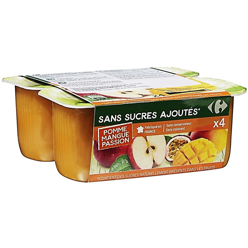 Compote pomme mangue sans sucres ajoutes