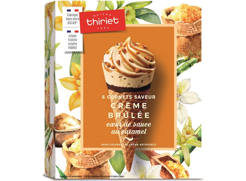 6 Cornets Saveur Creme Brulee