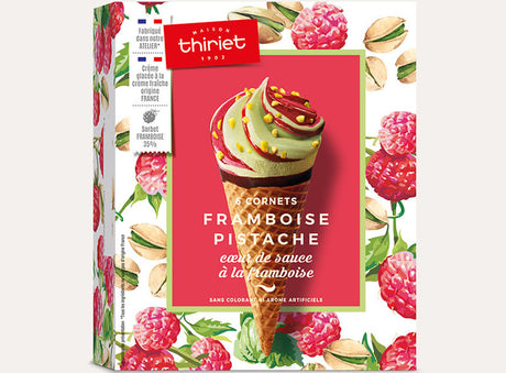 6 Cornets Framboise-Pistache Facon Chantilly