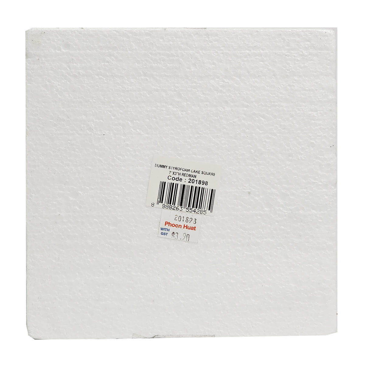 STYROFOAM CAKE SQUARE 7" X 3"H (#201898)