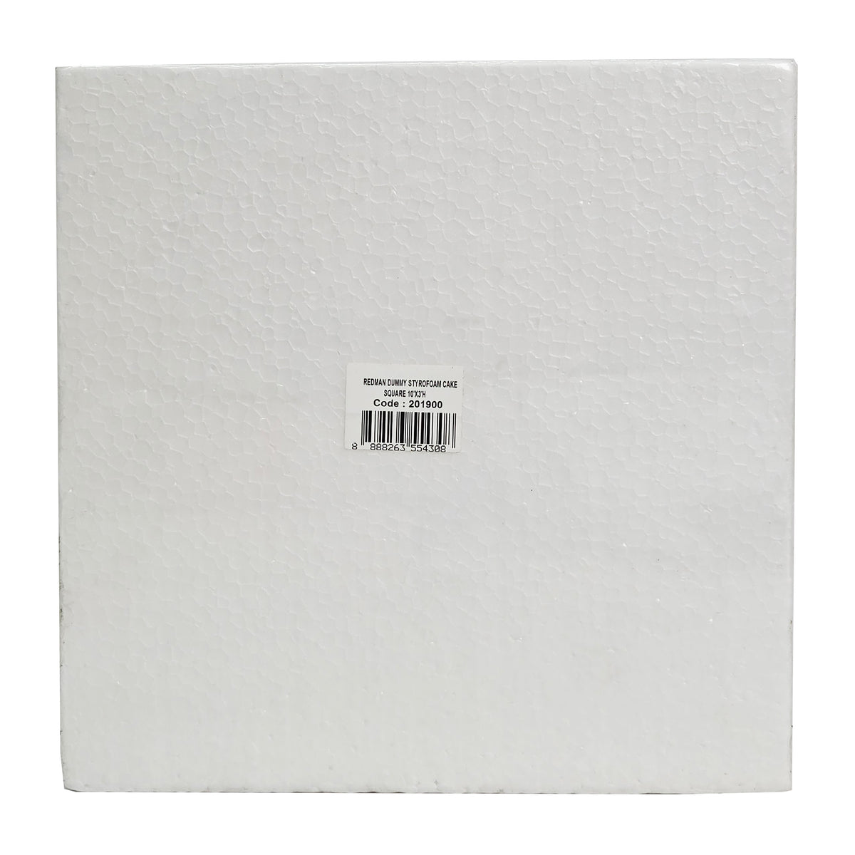 STYROFOAM CAKE SQUARE 10" X 3"H (#201900)