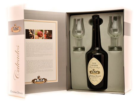 Calvados V.S.O.P. - Pays Dauge, Coffret + 2 Verres