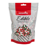 RED, GREEN & WHITE PRESSED CANDY SPRINKLES 500G (#202664)