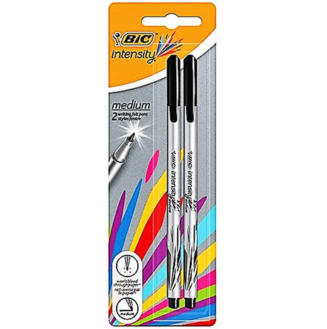 2 Stylos Feutre Moyen Noir Intensity